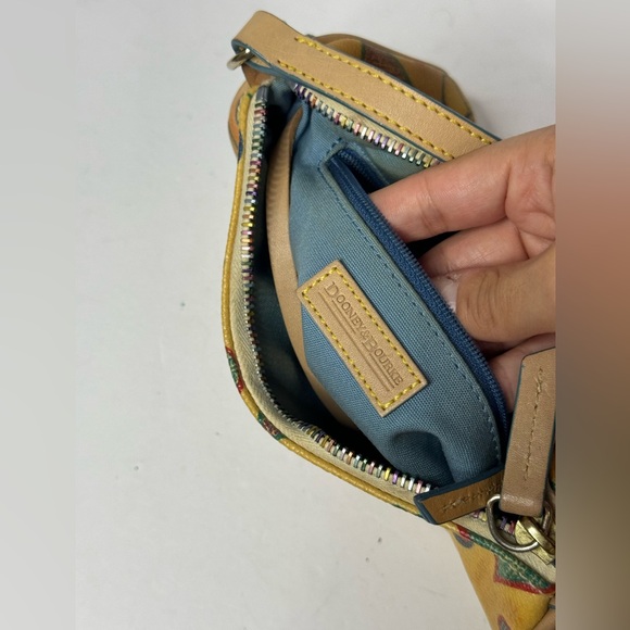 Dooney & Bourke VTG Mini Bag Yellow Hearts Leather Shoulder Bag - Picture 10 of 13